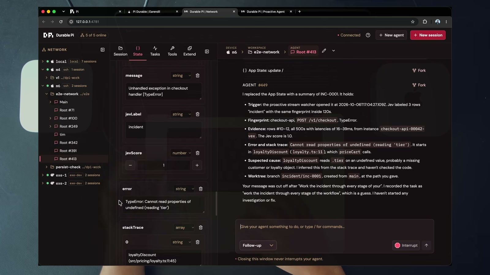 The shared document rendered as live controls